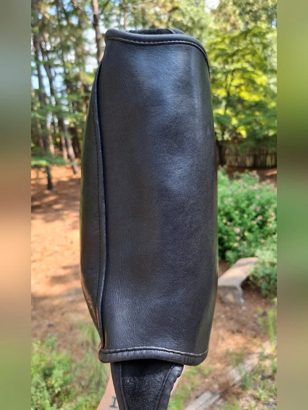 Vintage 1970's Coach Black Leather Stewardess Bag Made In NYC # 9525